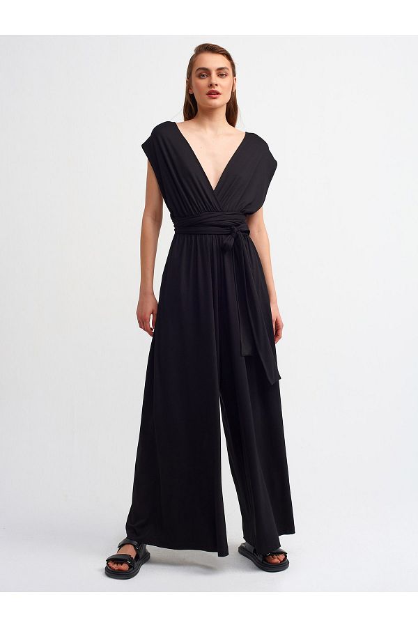 Dilvin-7956 Neckholder-Jumpsuit-schwarz 1
