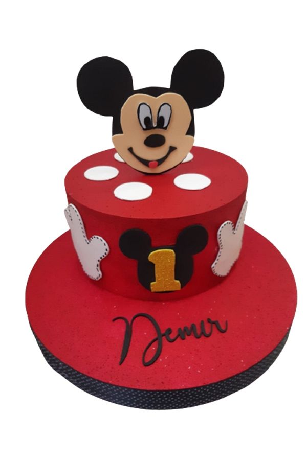 bizdenpastacılık-Model Cake Mikie Mause Miki Mouse Designed Birthday Customizable Design 1