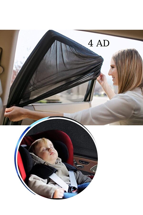 Genel Markalar 4'lü Araç Yan Cam Perdesi Araba Arka Koltuk Güneşliği Araç Içi Anne- Bebek Emzirme Örtüsü
