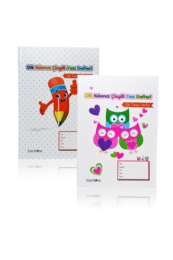 ÇINAR DEFTER-Uninote A4 Size Plastic Cover Vertical Guide Lined Beautiful Writing Notebook 40 Sheets 1