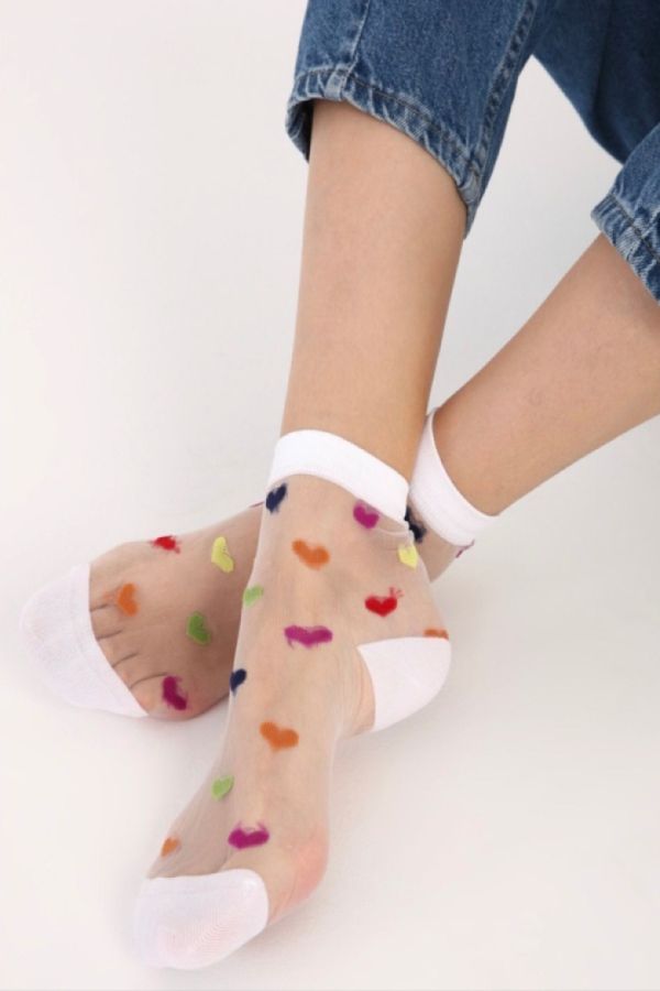 Ollero Women's Patterned Transparent Transparent Women's Socks 3 Pairs. -  Trendyol