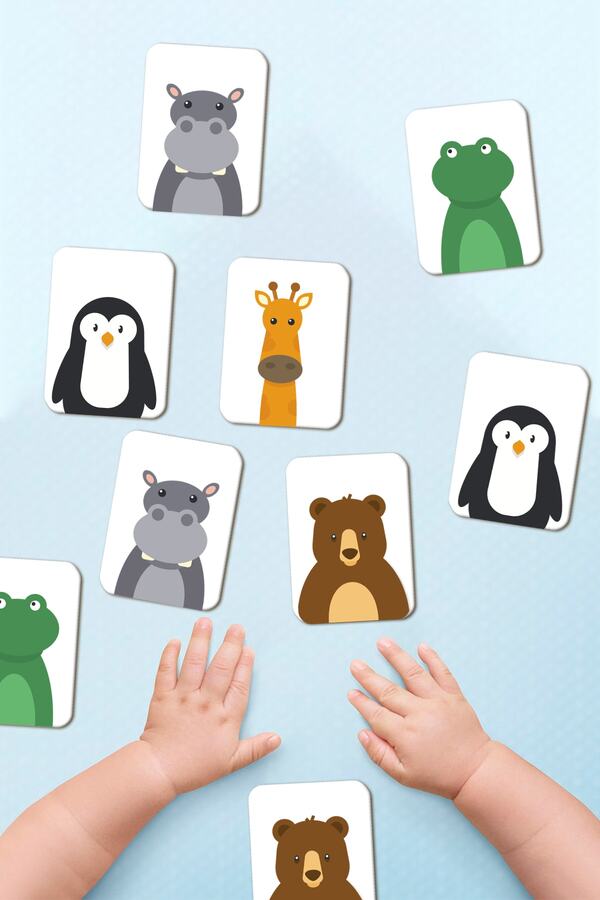 Enjoymydesign Hafıza Kartları Bebek Zeka Ve Eşleştirme Oyunu Ahşap Eğitici Puzzle Oyuncak