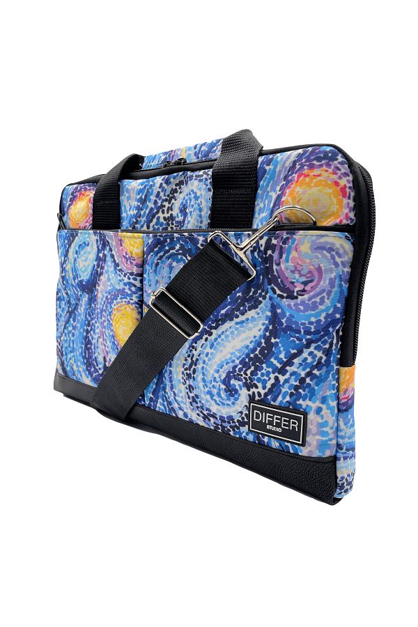 Differ-17'' Inch, Van Gogh Pattern, Shoulder Strap and Cross Notebook Laptop Macbook Bag 1