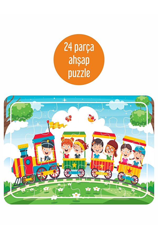 LİPYOS Trende Eğleniyoruz 24 Parça Ahşap Puzzle