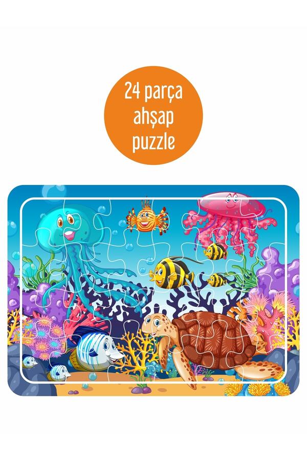LİPYOS Sevimli Deniz Canlıları 24 Parça Ahşap Puzzle