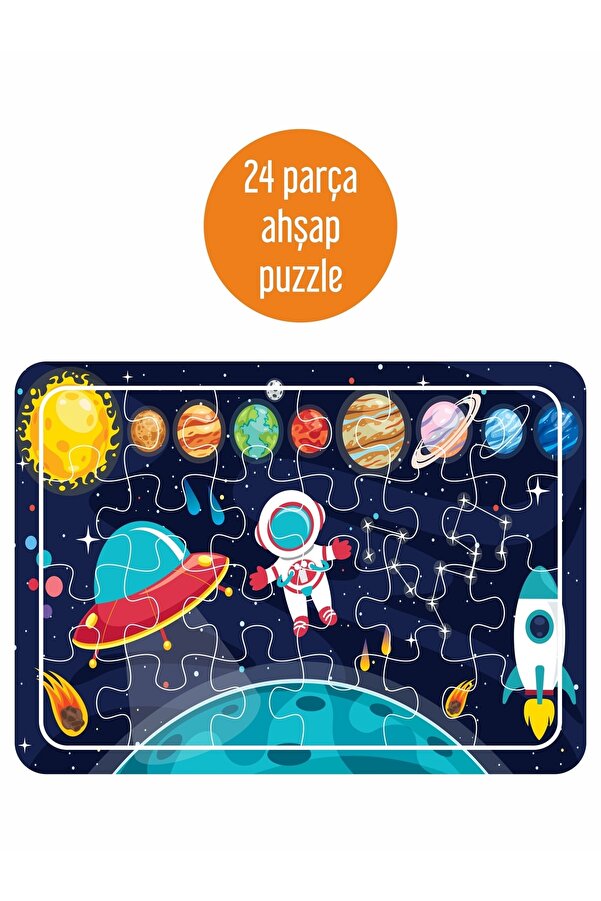 LİPYOS Uzayı Öğreniyoruz 24 Parça Ahşap Puzzle