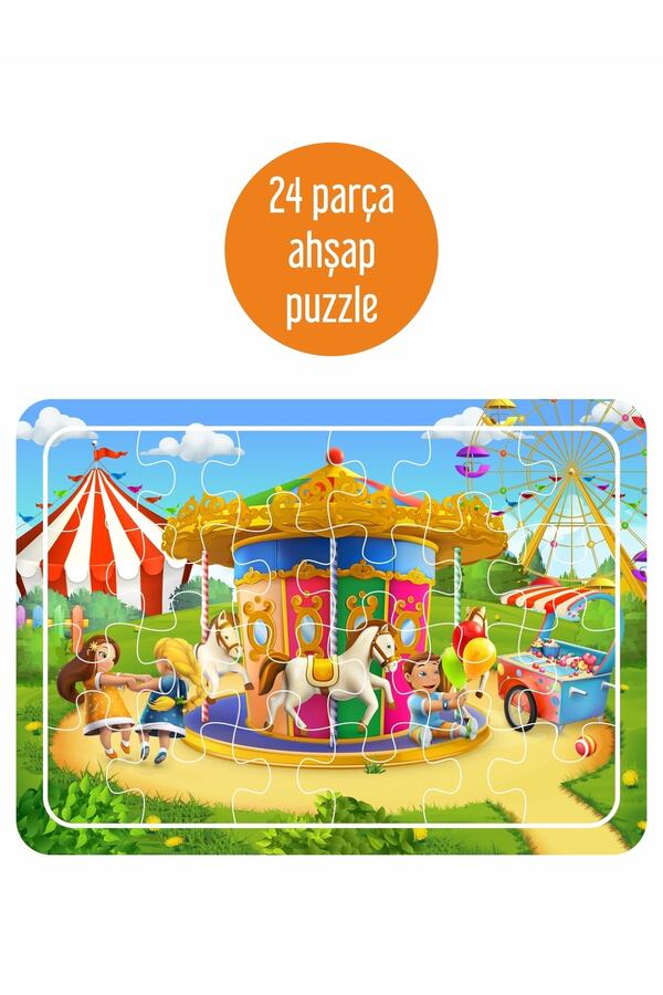 LİPYOS Lunapark Atlı Karınca 24 Parça Ahşap Puzzle