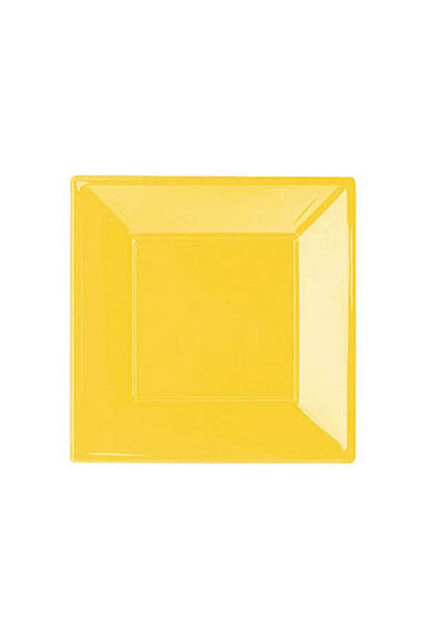 Roll-Up-Yellow Small Plastic Square Plate 1