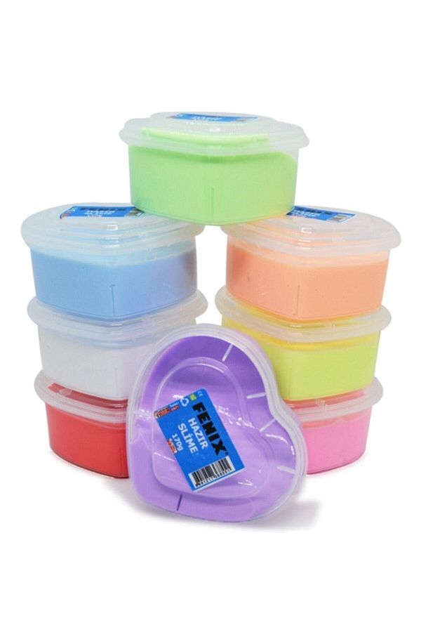 Fenix-Ready-made Slime Slide with Heart 8 Colors Total 1360gr Pastel Colors.hsx 1
