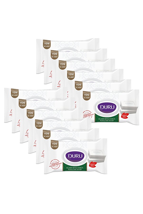 Duru Beyaz Sabun Kokulu Islak Mendil 12x50 Adet
