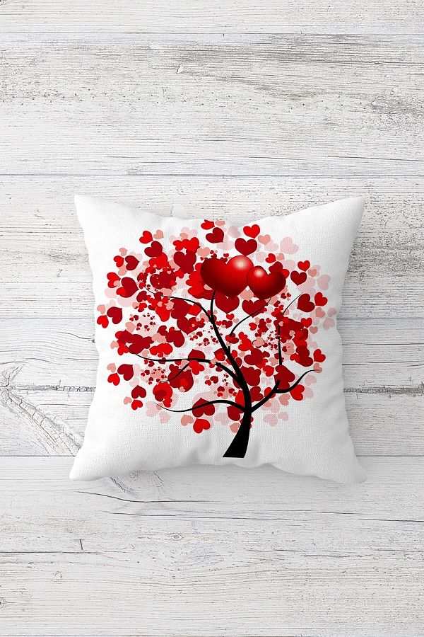 on the clouds-Heart Tree One Side Printed Hidden Zipper Pillowcase Throw Pillow Sofa Pillow Case 1