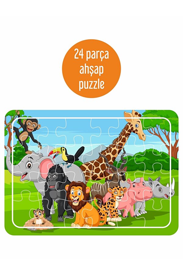 LİPYOS Sevimli Hayvanlar 24 Parça Ahşap Puzzle