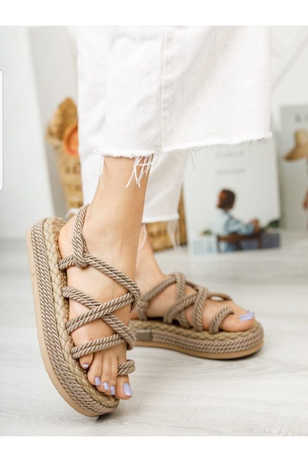 Sandals with rope soles clearance