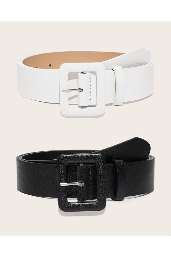 BRAND&BELT-حزام أبيض وأسود 1