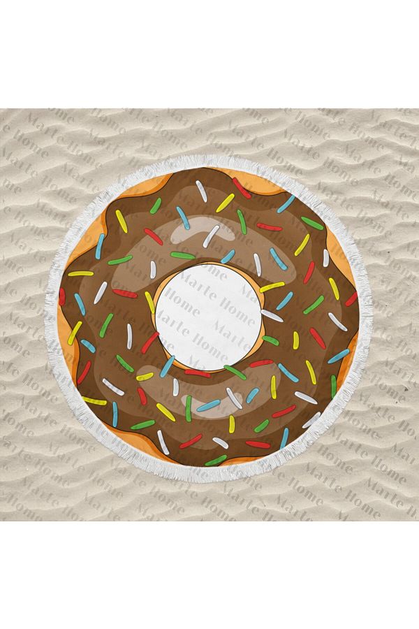 Marte Home-Donut - Round Tasseled Beach Towel 1