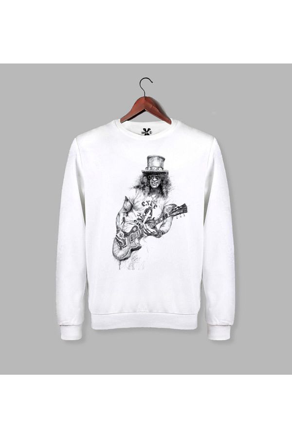 Darkia Guns N Roses Slash Printed Long Sleeve Sweat Sweatshirt Trendyol