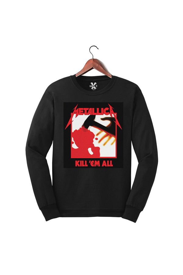 Darkia Metallica Kill em All Printed Long Sleeve Sweat Sweatshirt Trendyol