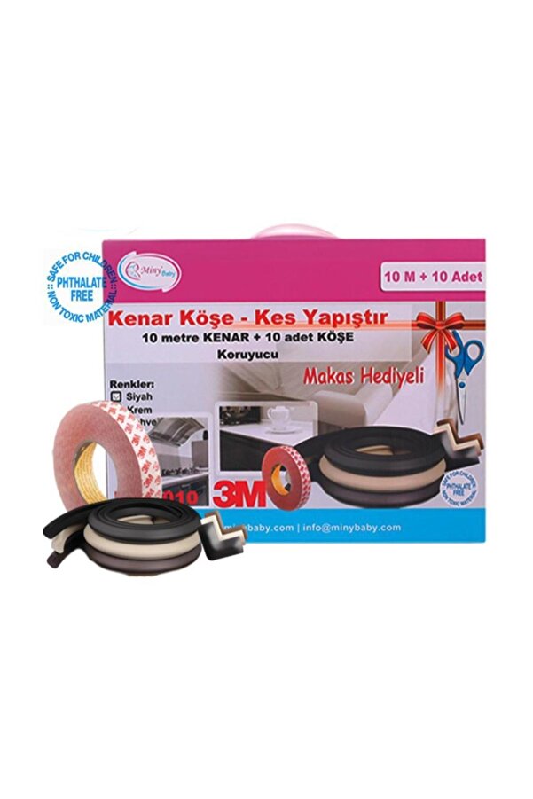 Miny Baby Kenar Köşe Kes Yapıştır Makas Hediyeli 10 Metre Kenar 10 Adet Köşe