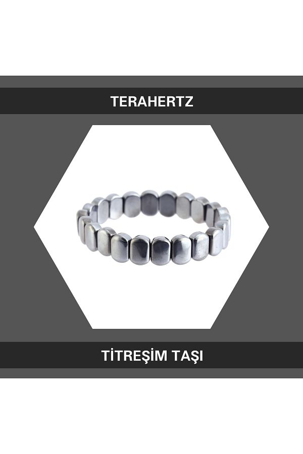 Sahi Aksesuar-Natural Terahertz Stone Natural Stone Elastic Bracelet 1