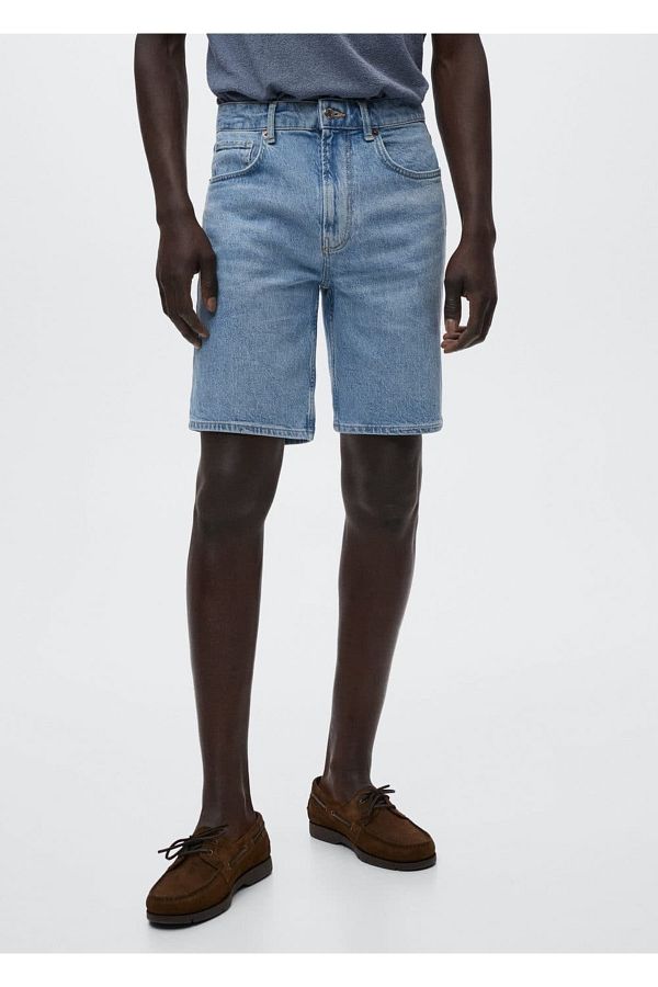 MANGO Man-Regular Fit Denim Bermuda Shorts 1