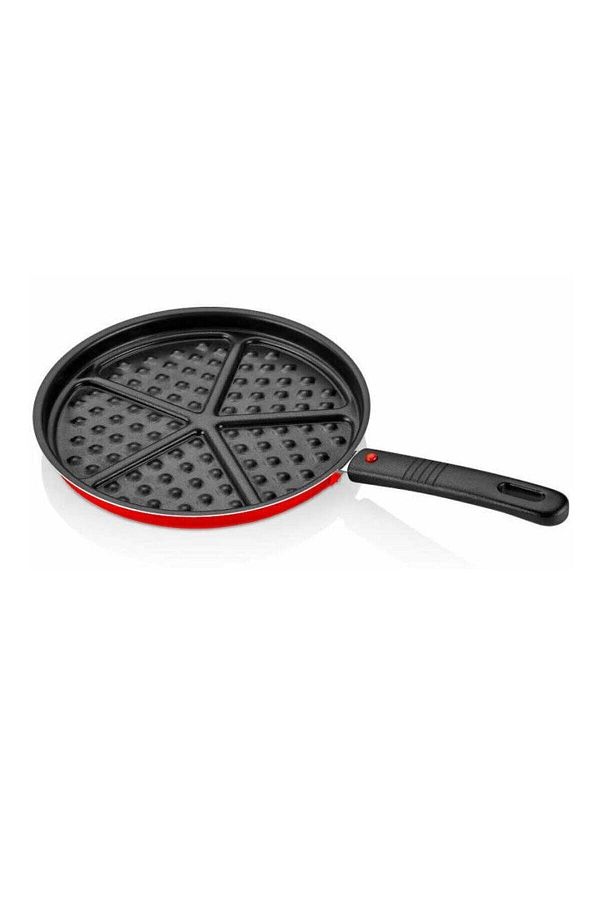 papilla-Redio Waffle Pan 26 Cm Red with Plug-in Handle 1