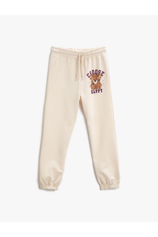Koton-Printed Jogger Sweatpants with Pocket Tie Waist Elastic 1