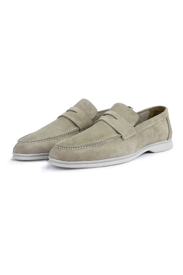 Ducavelli-Pantofi ocazional bărbați din piele de căprioară Ante Pantofi Loafer Bej nisip 1