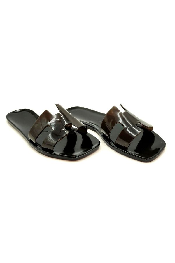Rebel shoes-Hermes Model Black Soft and Flexible Slippers - Durable 1