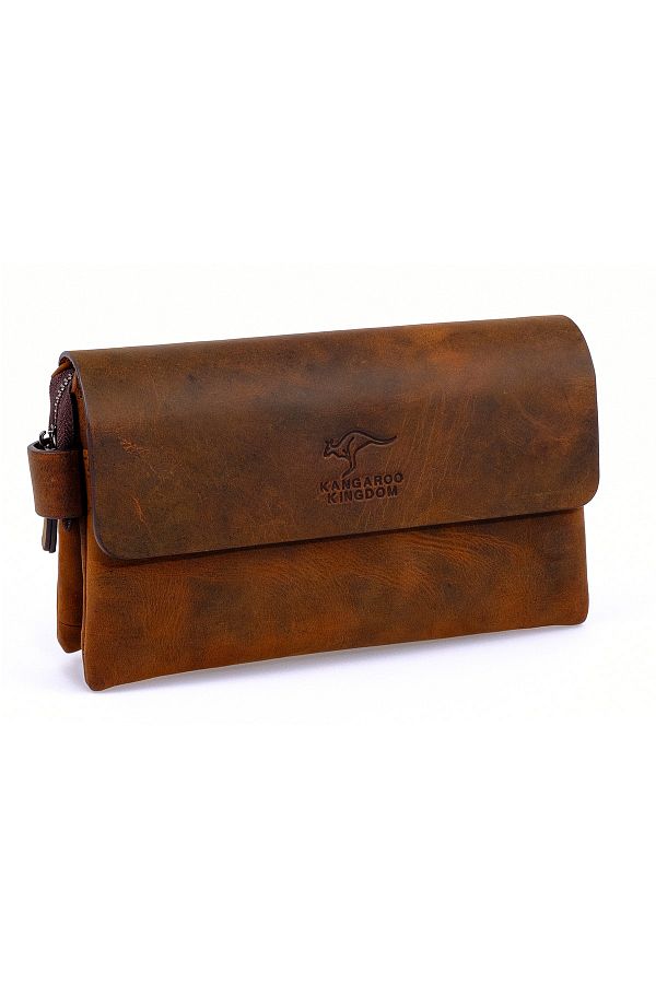 Dark tan clutch bag shop