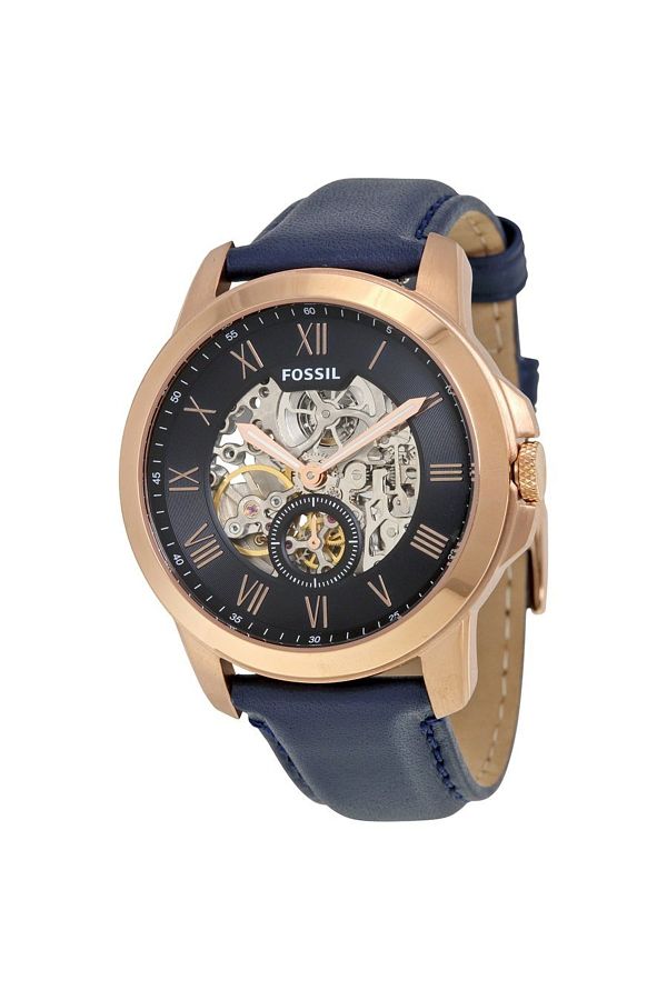 onlinekordon Fossil FS5465 Compatible Dark Blue Leather Watch Band Trendyol