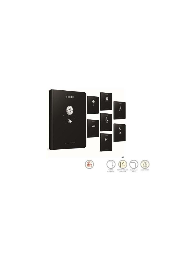Gıpta-Astro Notes Rope Stitched Hard Cover Notepad A7 (mini Size) 120 Sheets Lined (1 Piece) 1
