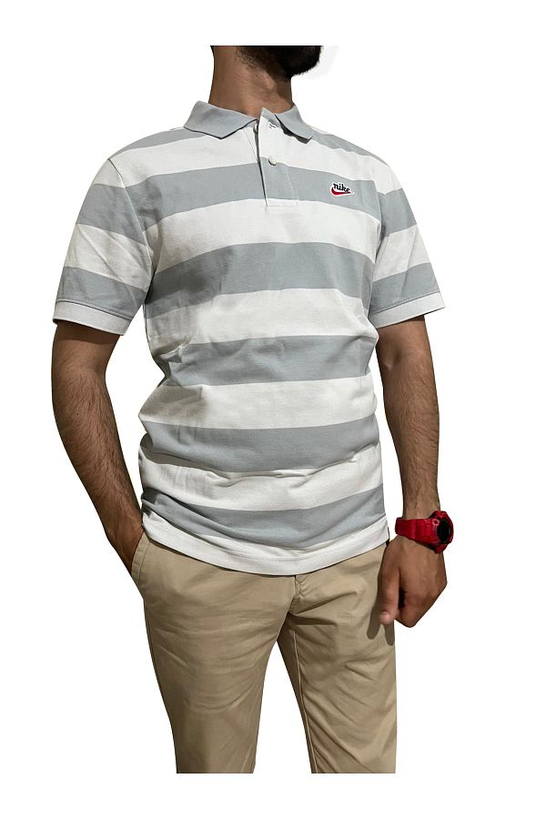 Nike stripe polo cheap