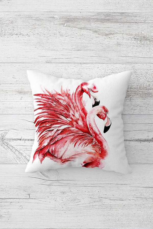 on the clouds-Pink Flamingo Patterned One Side Print Hidden Zipper Pillowcase Throw Pillow Sofa Pillowcase 1