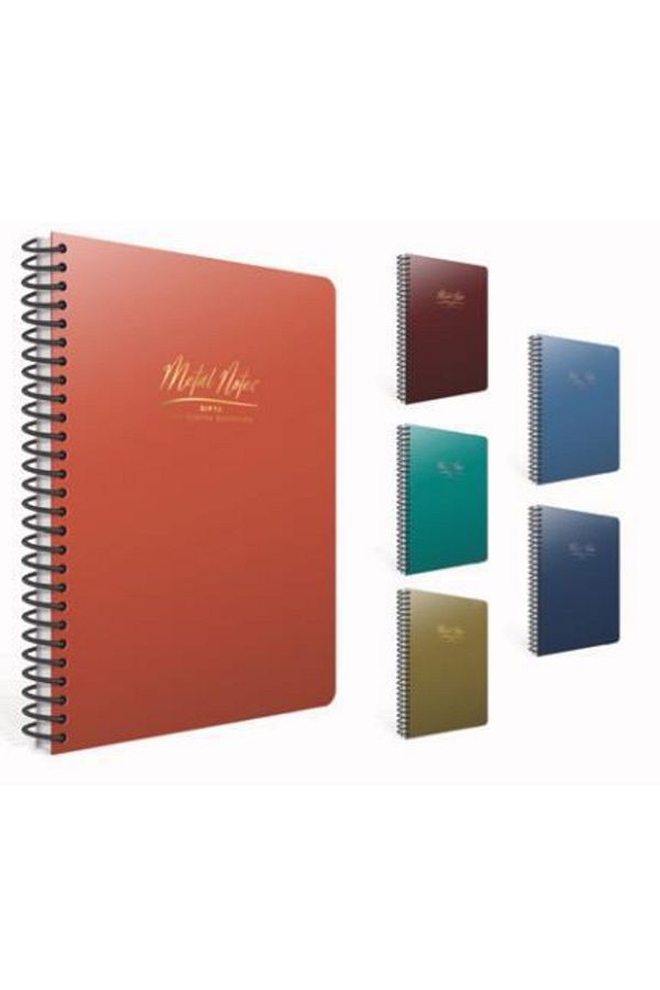 Gıpta Ambalaj-Gıpta Metal Notes A4 Spiral PP Cover Notebook 80 Sheets Checkered 4470 1
