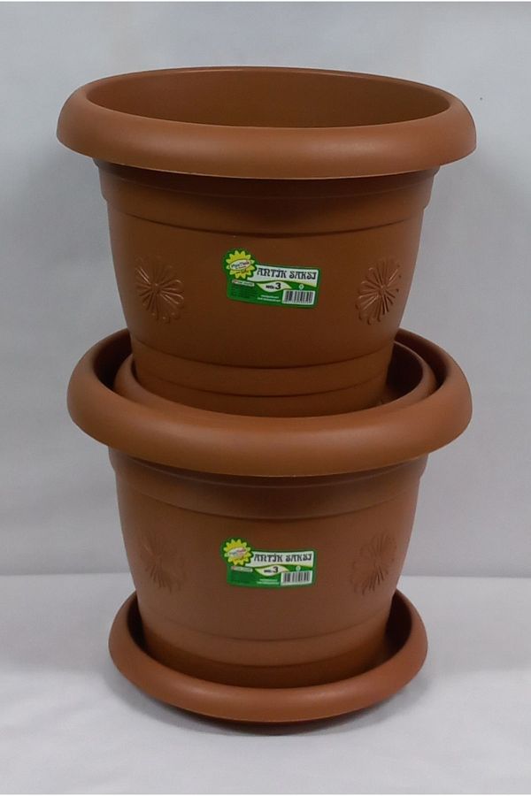 Hak Plastik-3 Lt No 3 Height Round Flower Pot - 20 Cm Depth and 23.19.15 Cm Width 1