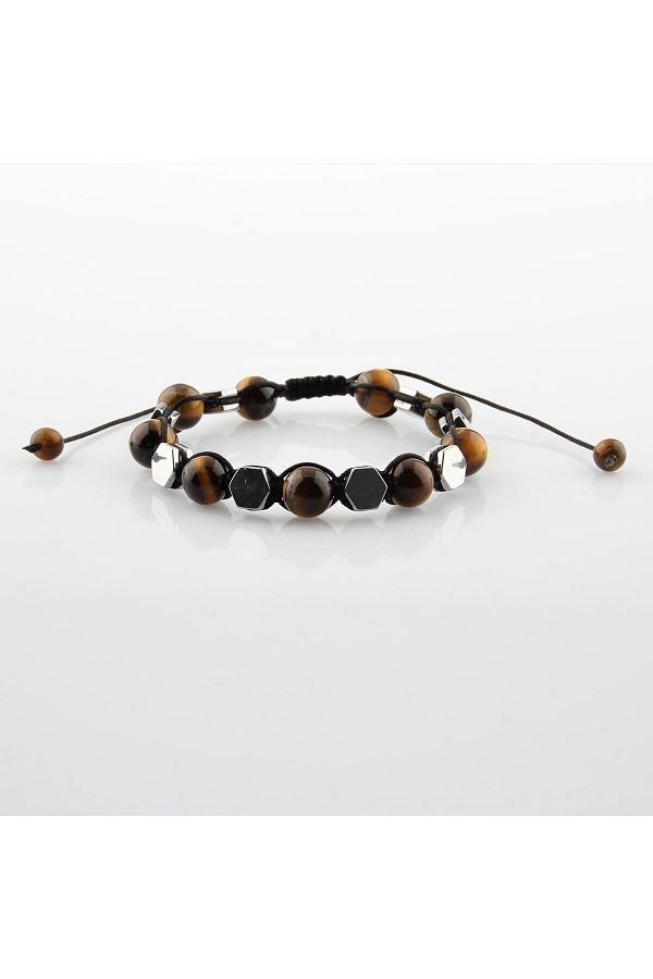 OSMANLI DO AL TA Certified Tiger Eye Hematite Natural Stone Bracelet 8 mm B666 Trendyol
