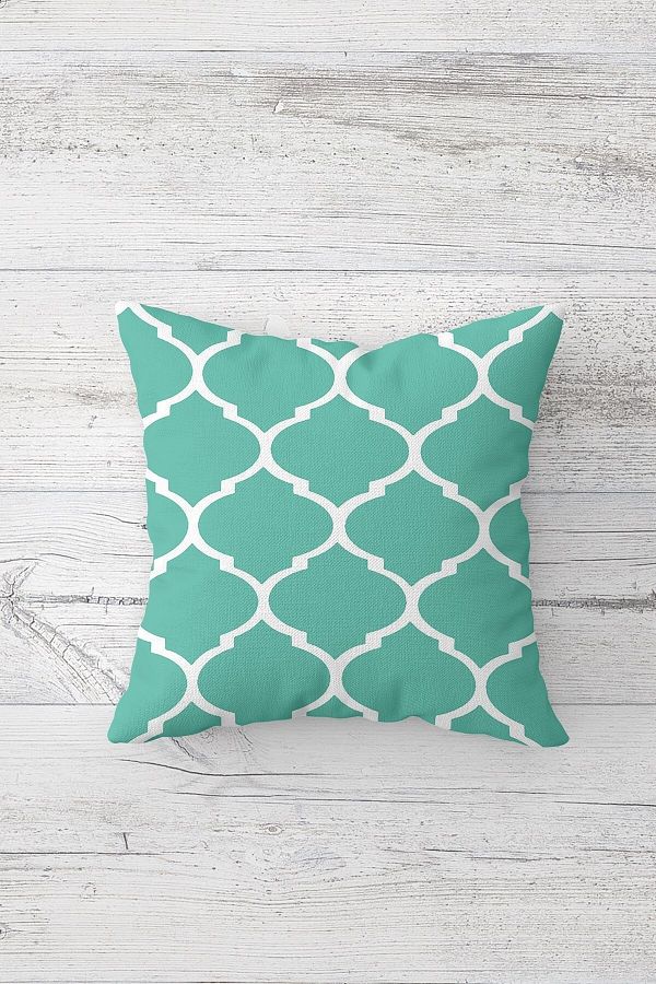 on the clouds-Mint White Tile Pattern One Side Printed Hidden Zipper Pillowcase Throw Pillow Sofa Pillowcase 1