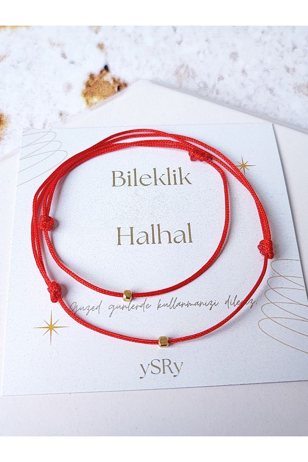 ySRy-Special Series Minimalist Single Bead Red Thread Bracelet Anklet Set 1