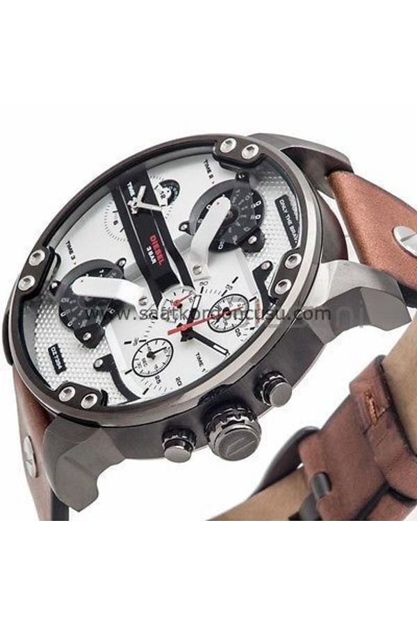 SAATKORDONCUSU Brown Leather Watch Band Compatible with Diesel Dz7394 Trendyol
