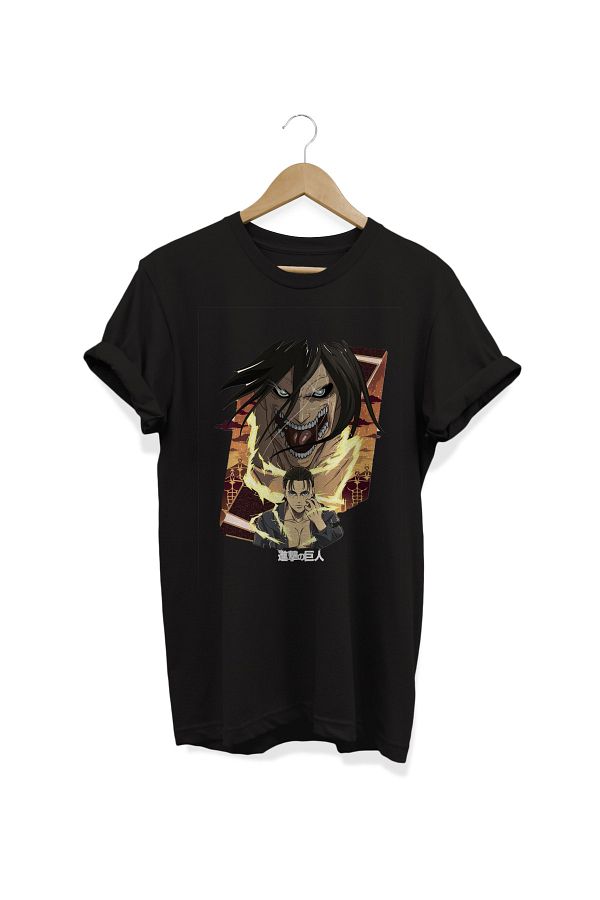 remonz-Μπλουζάκι Atack On Titans Eren Jaegar Oversize 100% βαμβάκι 1