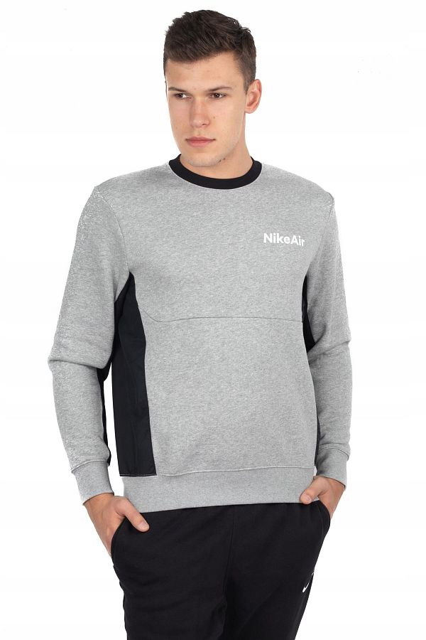 Nike Air Crew Fleece Men s Grey black Sweatshirt Trendyol