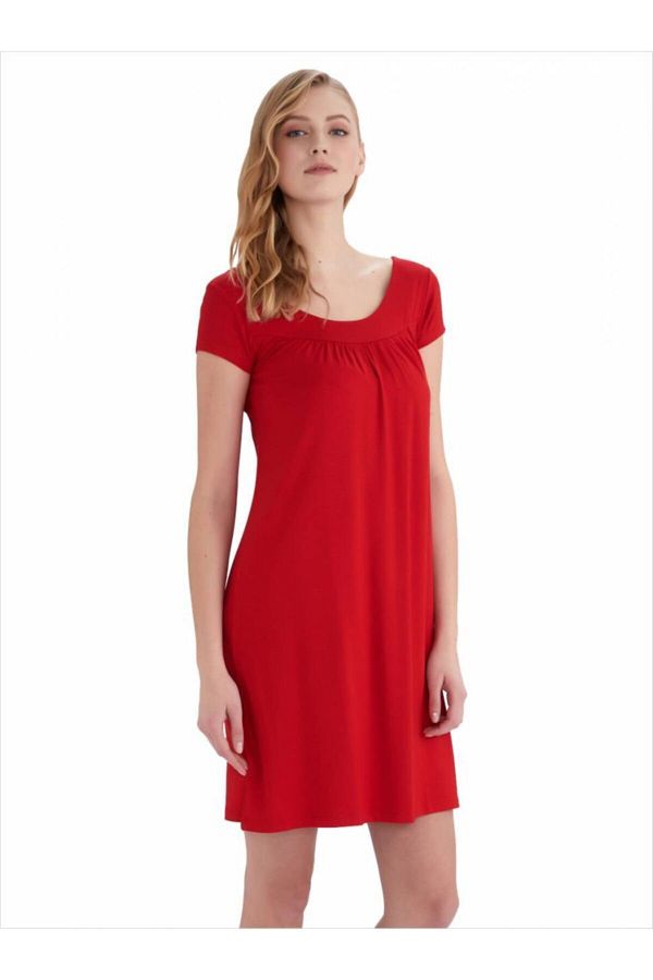 AYYILDIZ-59333 Rotes Kleid aus gekämmter Baumwolle 1
