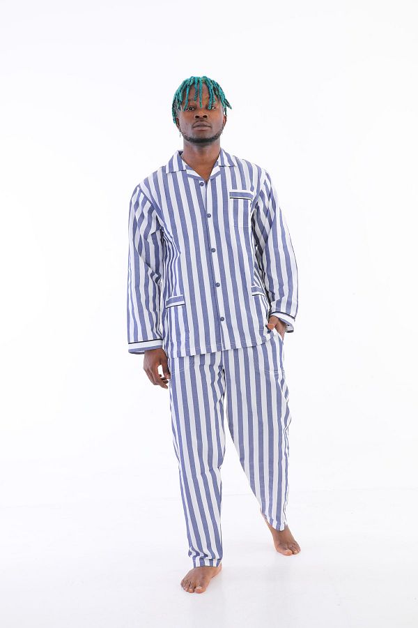 Men's long sleeve cotton pajama sets 2025