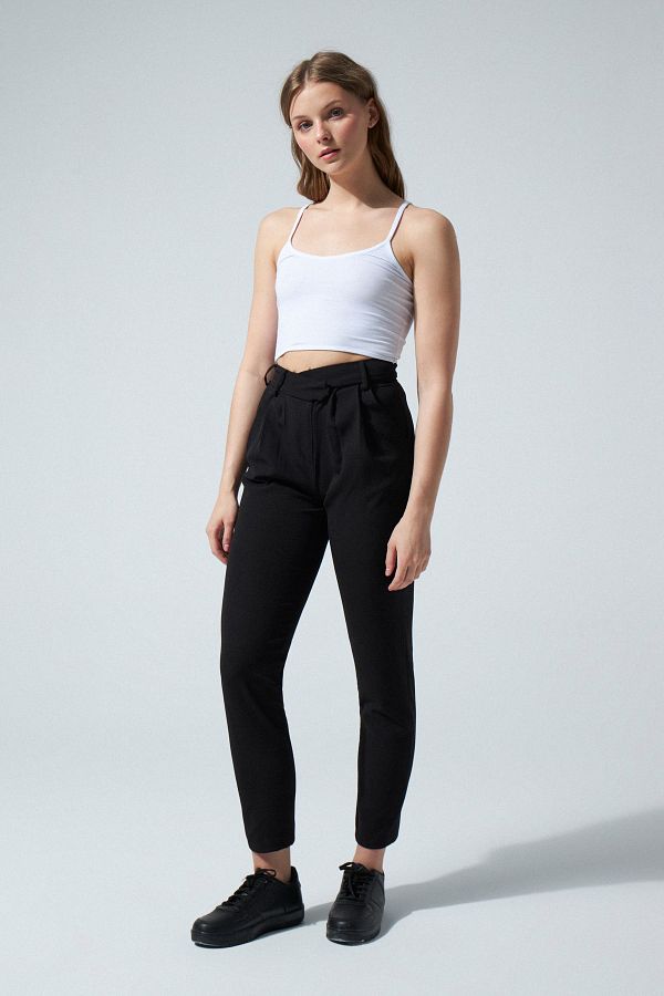 BERFUĞ KIRAN-Cross Waist Trousers Black 1