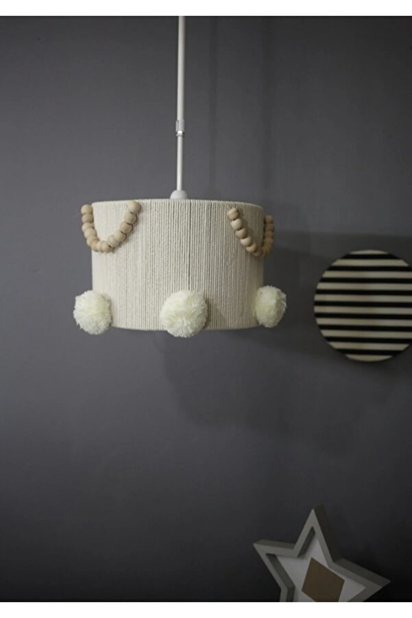 inka Poplinhome Ekru Makrome Avize Çocuk Odası Avize Bebek Odası Avize 0102