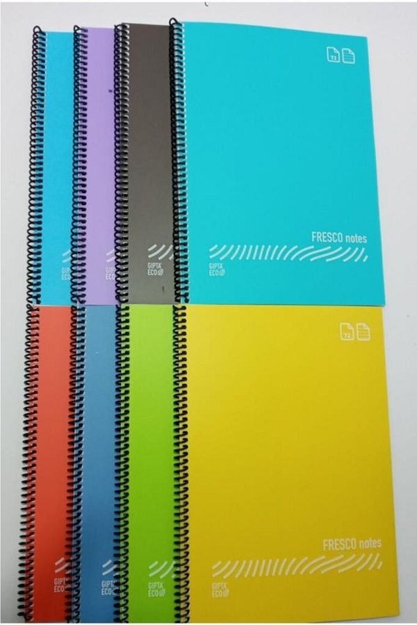 Gıpta-Fresco Spiral Plain Plastic Notebook A4 80 Yp Unlined 4877 (Price for 12 Pieces) 1