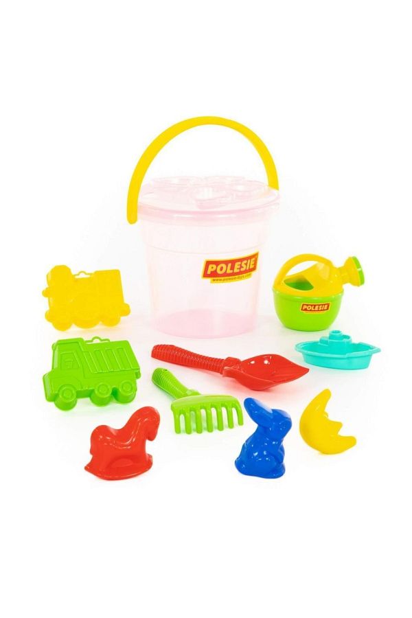 Polesie-Toy "maxi" Bucket Set, Molds + Shovel + Rake + Watering Can and Large Bucket with Handle 9 Pieces 1