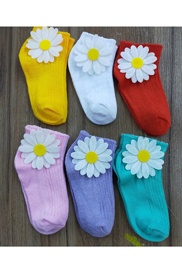 ÖZKARDEŞLER BABY Bebek Patik Çorap Papatya 6lı