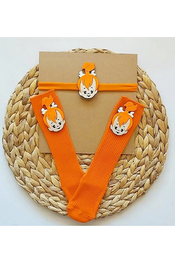 ÖZKARDEŞLER BABY Bebek Diz Altı Çorap Ve Bandana Keçe Fükürlü 1li