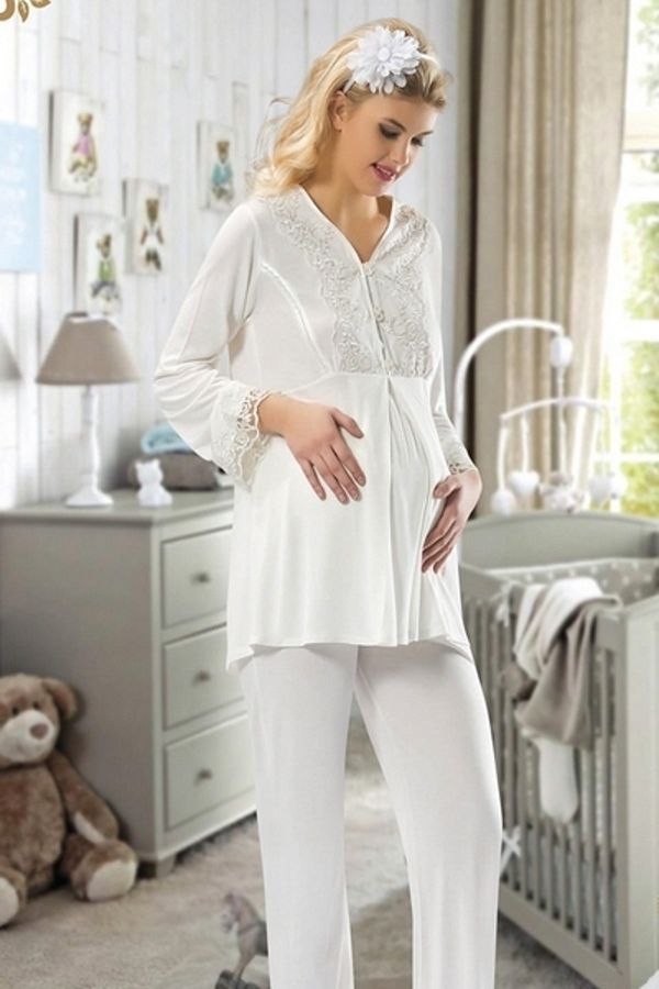 Sistina-Ecru Maternity Pajama Set 1
